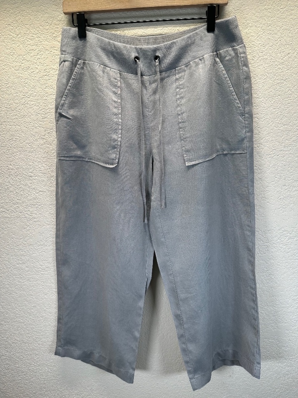 Eileen Fisher Cropped Organic Linen Pull on Pants Sz. S Boho Beach Summer Cruise